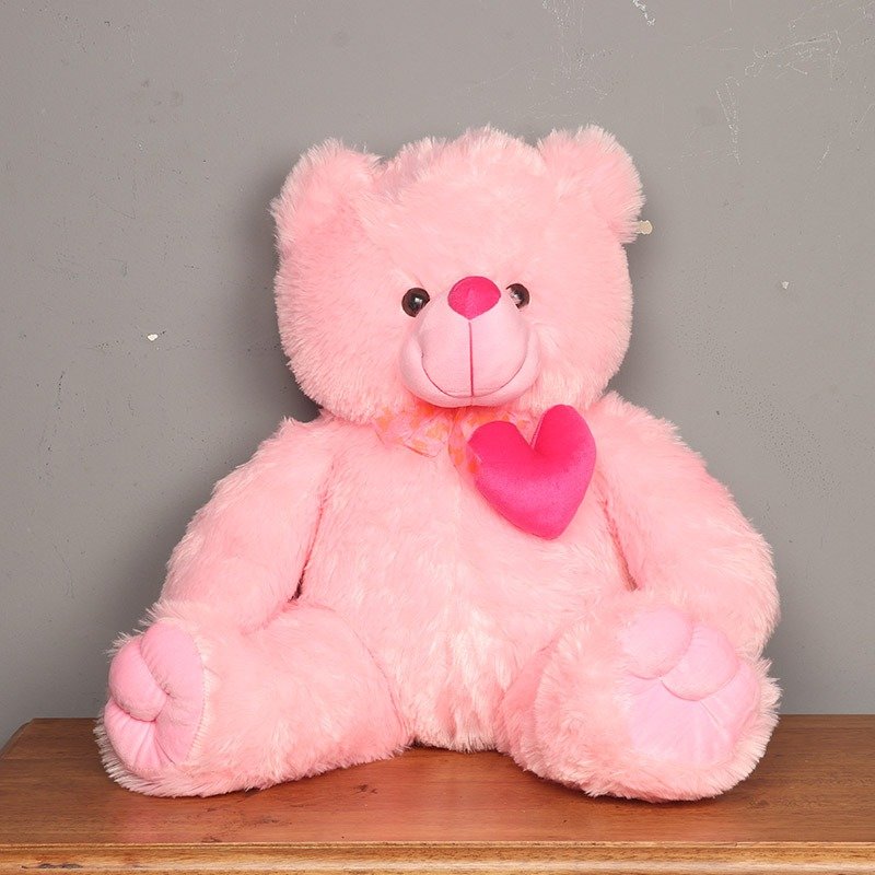 2 ft Pink Teddy With Heart.