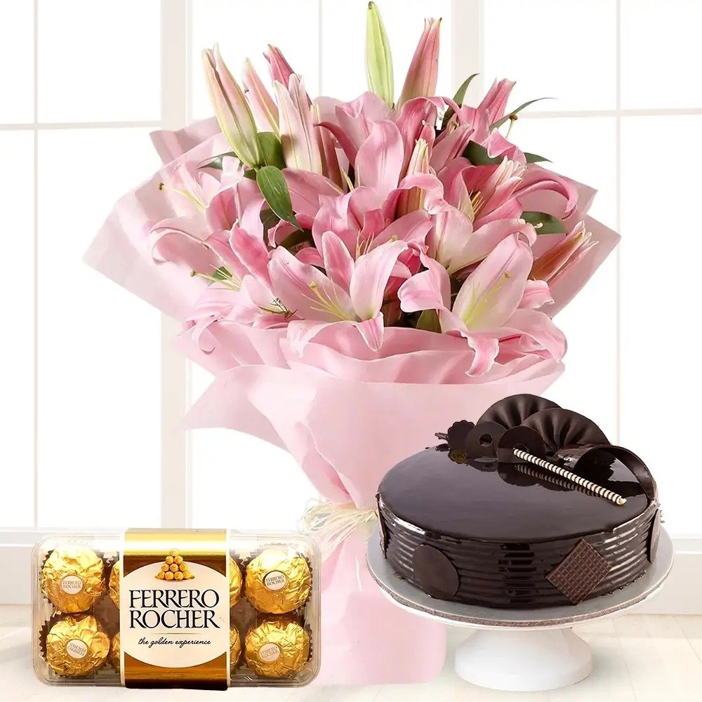 Bouquet of Pink Lilies