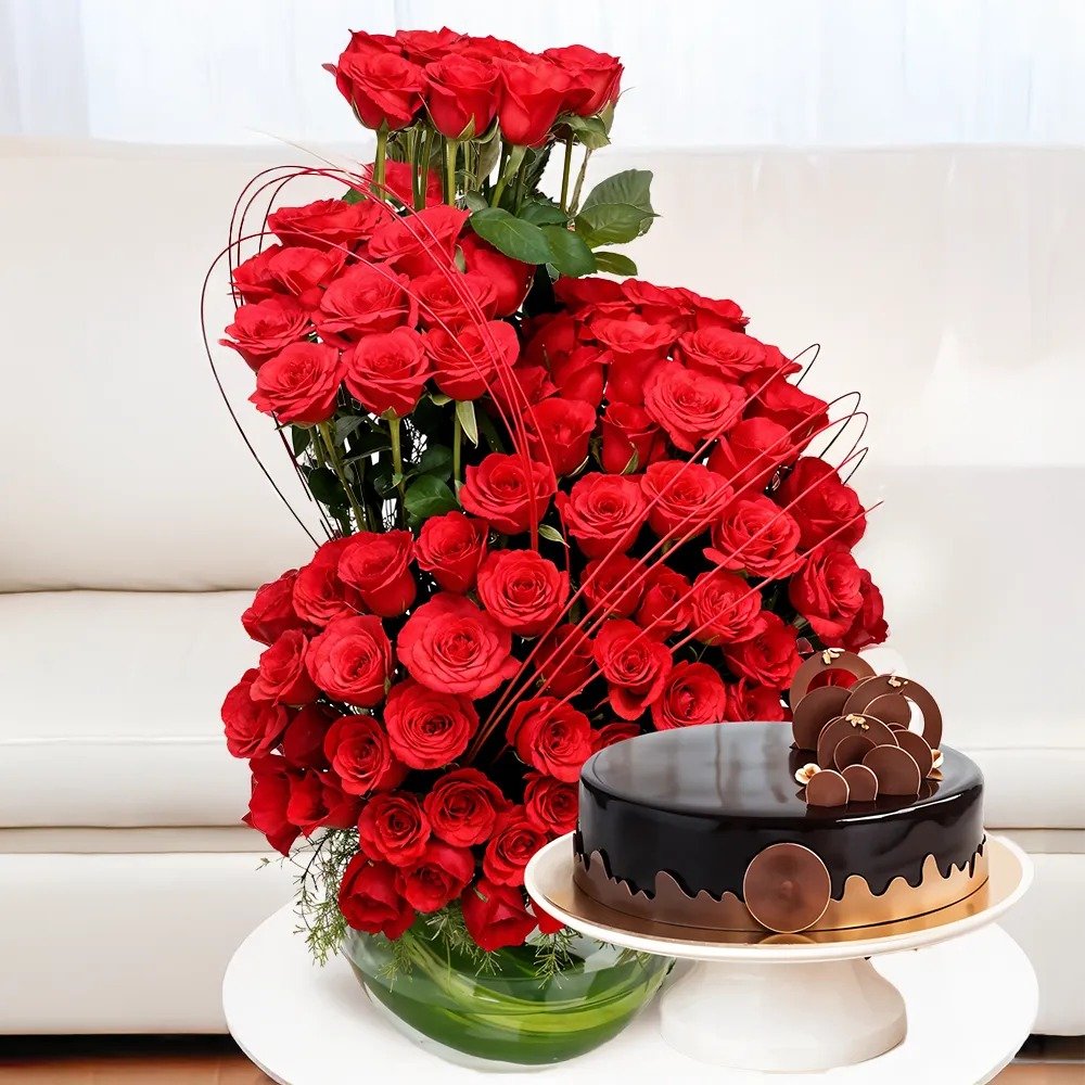 Red Roses & Cake